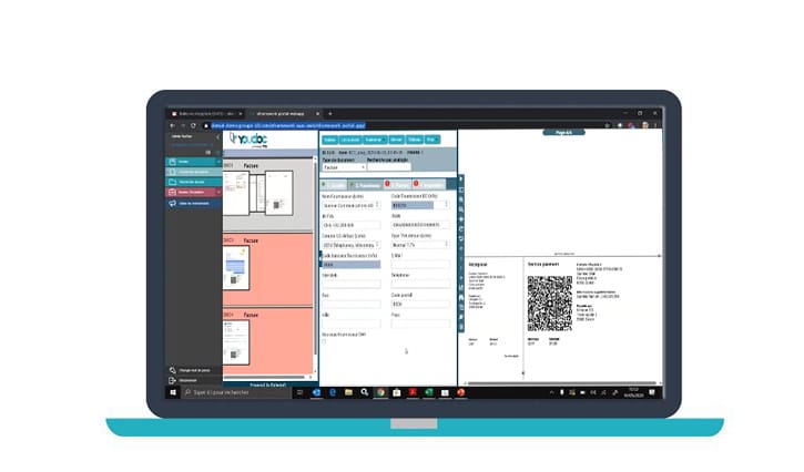 écran d'ordinateur qui montre youdoc acquisition, logiciel de numérisation des documents